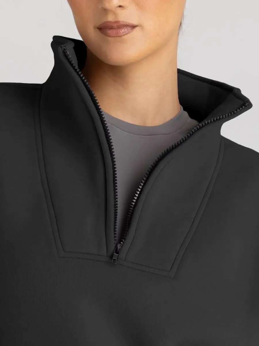 Trendy Queen Sweatshirts Half Zip Pullover Quarter Zip Oversized Hoodies Sweaters Comfy Fall Outfits 2024 Y2K Winter Clothes - Love Salve